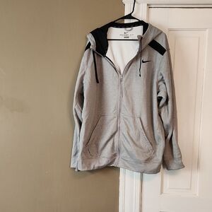 Nike Gray Lightweight Jacket with Stand-Up Collar